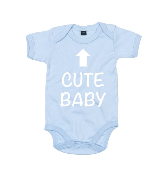 Baby Grow Cute Baby Funny Light Blue Boys Present Gift New Baby Cute Baby Shower Etsy
