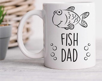 Regalo per papà appassionato di pesci - Tazza in ceramica a forma di pesce - Regalo originale per chi ha pesci - Accessori divertenti per la pesca - Regalo per la festa del papà