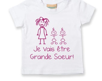 French Sister T-Shirt "Je Suis la Petite Soeur" I'm the Little Baby Sister Gift 