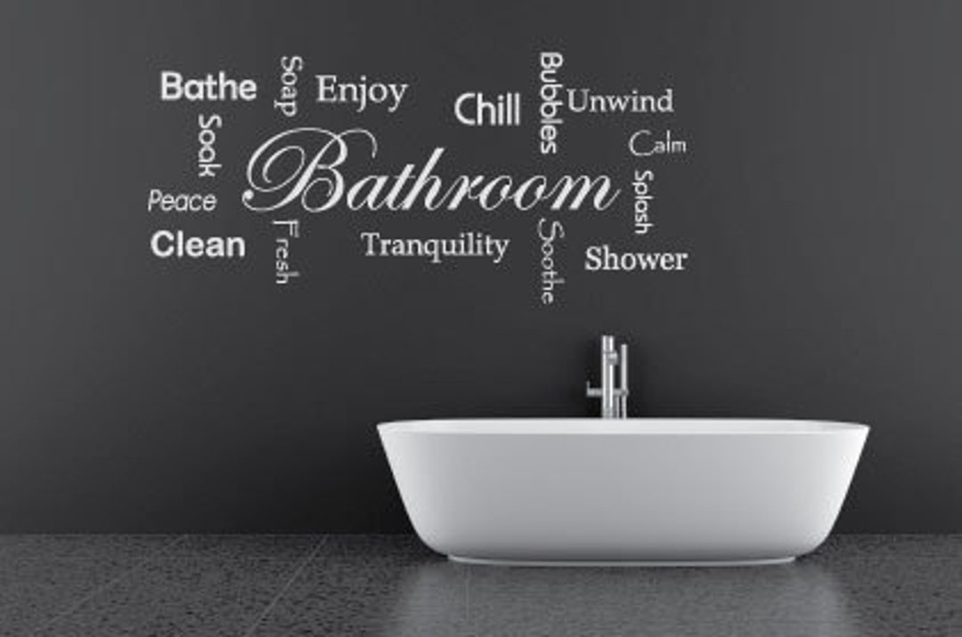 Bathroom Decal Words Wall Sticker En Suite Shower Room Etsy