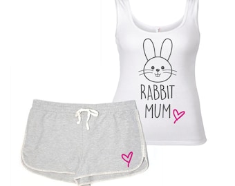 Rabbit Mum Pyjamas Grey and White PJ'S