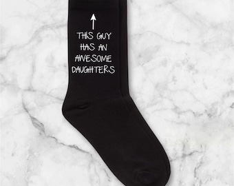 Mens This Guy Has An Awesome Daughters Black Socks Fathers Day Gift From Daughters Novelty Dad Present