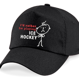 Ice Hockey Cap Men&#39;s I&#39;d rather Be Playing Ice Hockey Baseball Cap Fathers Day Dad Present