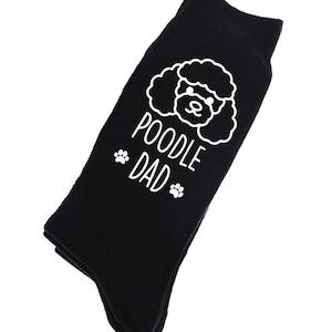 Poodle Dad Dog Socks Mens Black Fathers Day Present Birthday Christmas