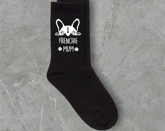 Frenchie Mum Socks Ladies Black French Bulldog Sock Mothers Day Present Birthday Christmas