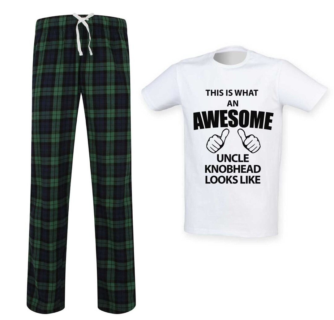 Uncle Knobhead Tartan Pajamas Awesome Uncle Knobhead Pj's Pyjamas ...