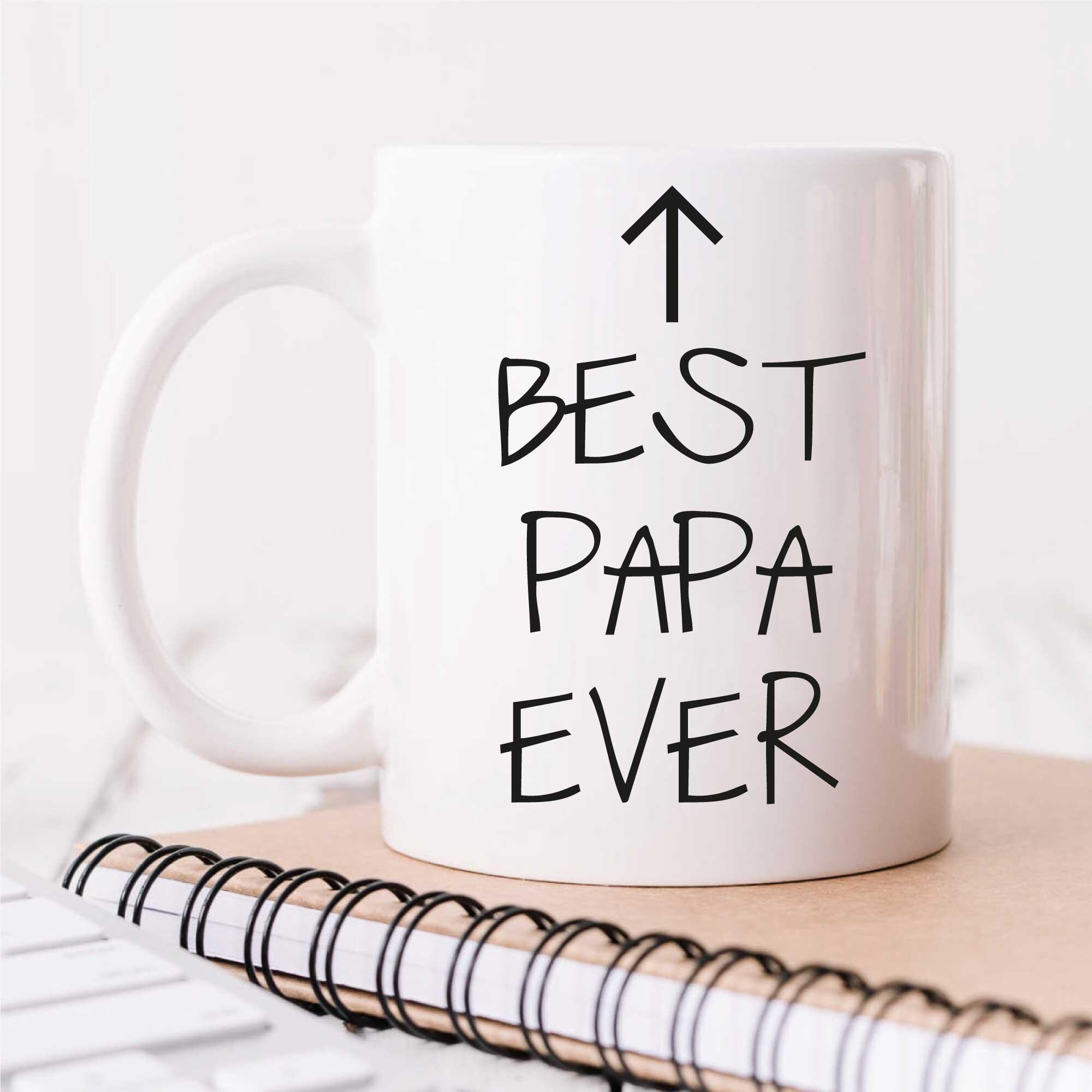 "Best Papa Ever" Ceramic Mug - 11 Oz, Double-Sided Print, Gift For Grandpa, Dad, Birthday - View #6