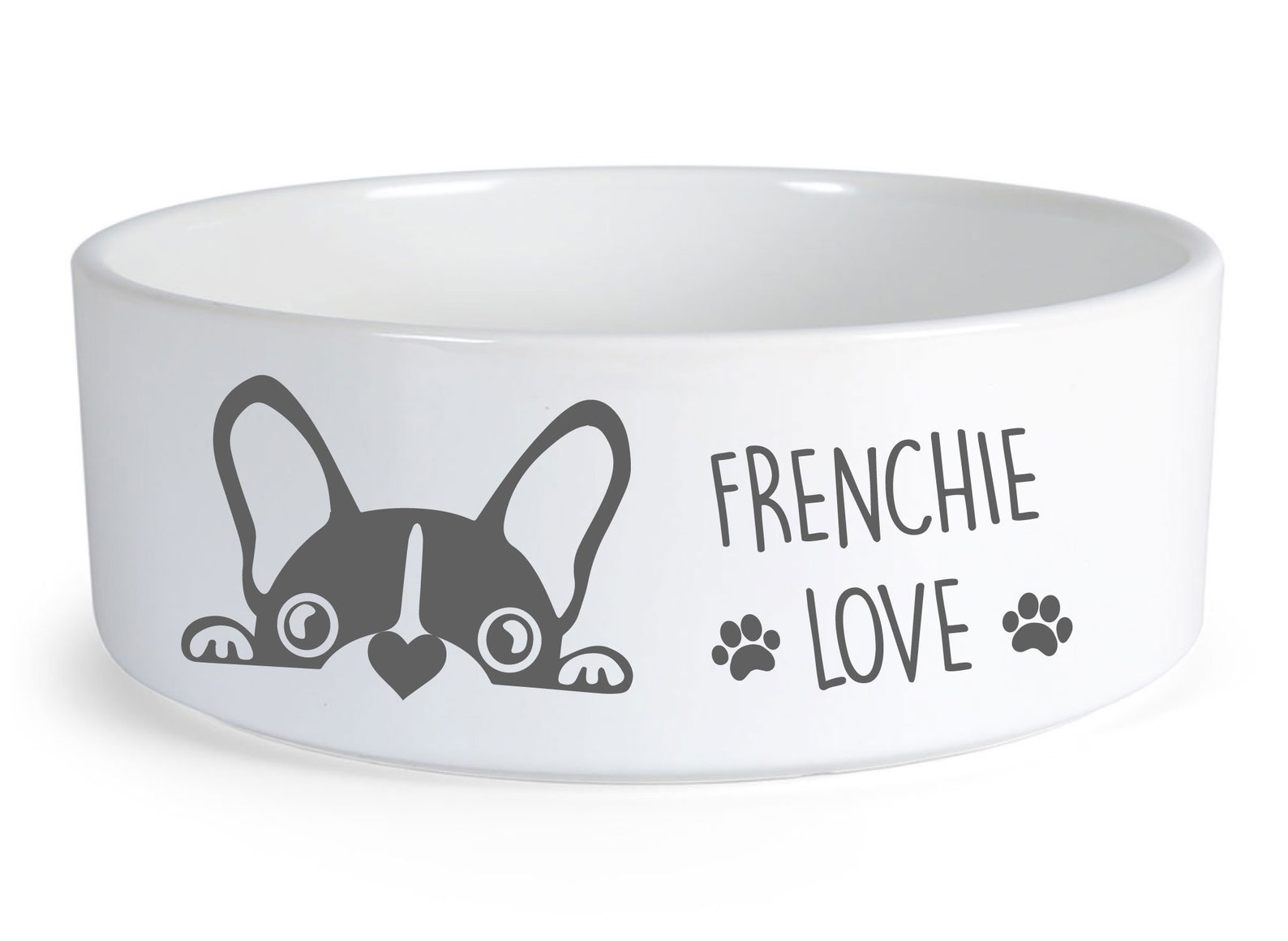 French Bulldog Bowl Ceramic Frenchie Love Food Water Bowl | Etsy