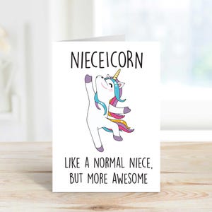 Carte Nièce Nieceicorn Voeux Licorne Carte Anniversaire Fête des Pères