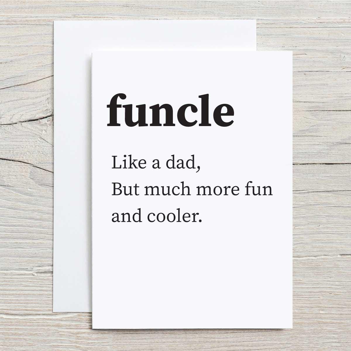Uncle Card Funcle Definition Greeting Birthday Fathers Day Card