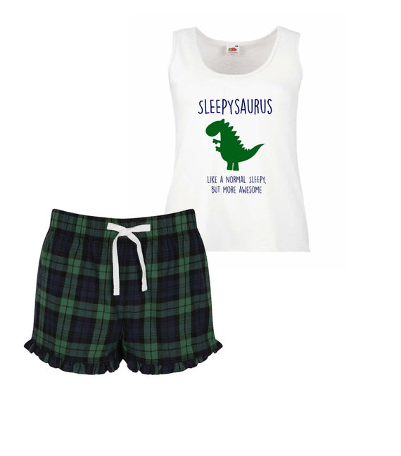 Ladies Sleepy Dinosaur Pyjamas Sleepysaurus Like A Normal Sleepy But More Awesome Pyjamas shorts