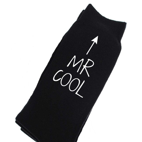 Mr Cool Calcetines Para Hombre Negro Calcetines Esposo Novio Etsy