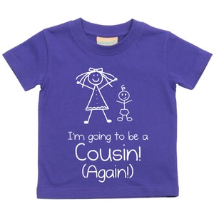 Cousin Tshirt I&#39;m Going to be a Big Cousin Again Girls T Shirt Available in Sizes from 0-6 Months Children New Born Gift Cousins