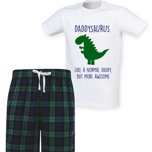 Daddy Dinosaur Pyjamas Daddysaurus Men&#39;s PJ&#39;s Shorts Pyjamas Fathers Day