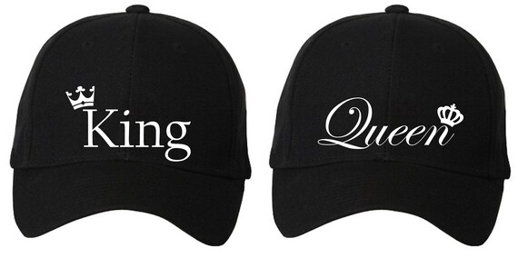 King Queen Couples Caps Funny Black Baseball Cap Present Gift Valentines  Engagement Wedding Anniversary Gift