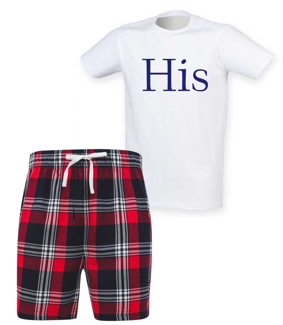 Mens His Pyjamas Shorts PJ s