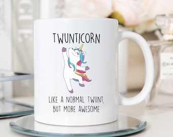 Tasse - Twunticorn Tasse, Einhorn Design "Like A Normal Twunt, But More awesome", lustiges Geschenk für Einhornliebhaber & sarkastische Freunde