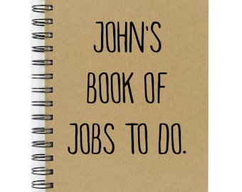 Personalised Note Book Of Jobs To Do Hard Back Great Quality Lined Note Book