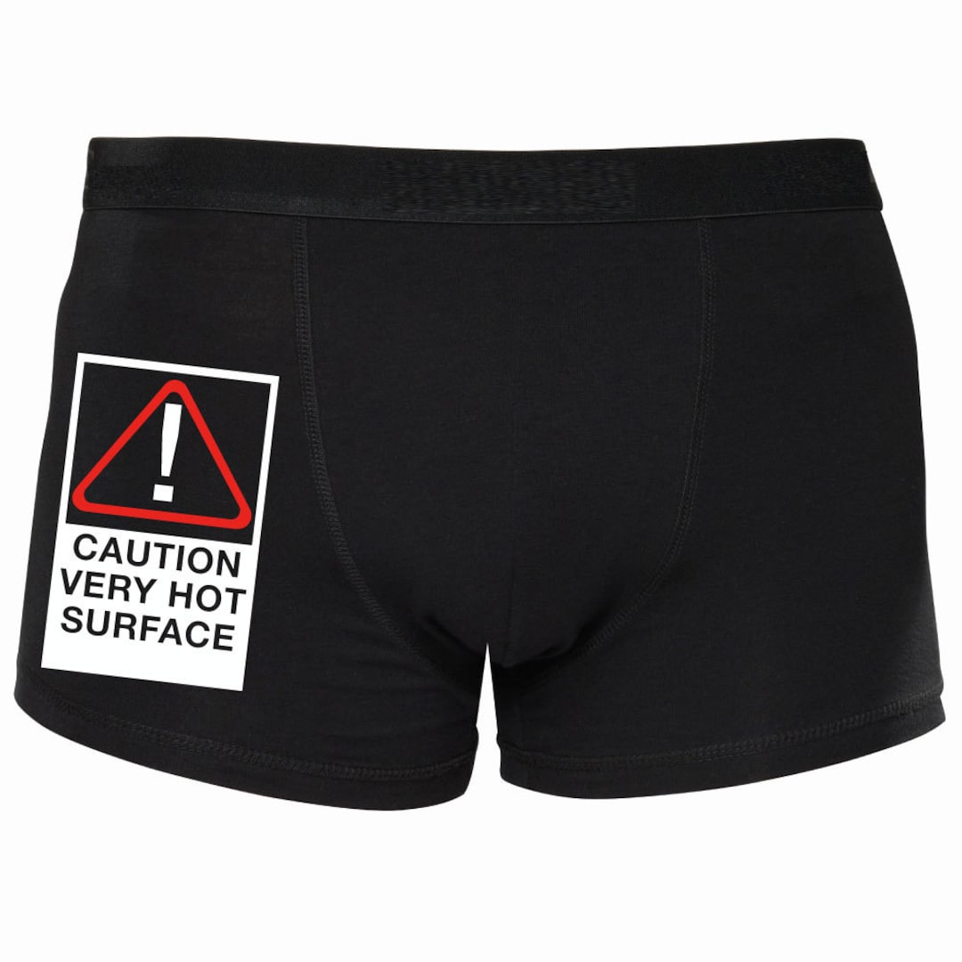Funny Boxers Caution Very Hot Surface Black Shorty Boxers Etsy
