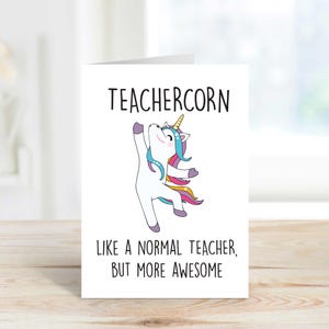 Carte de professeur Licorne enseignante, voeux drôle, carte d'anniversaire, ami, remerciement, professeur