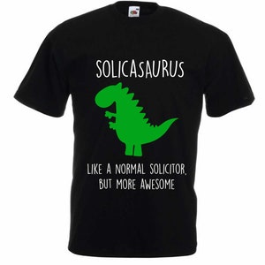 Solicitor Dinosaur Tshirt Twinning Matching Top Tee Funny Novelty Dad Boyfriend Gift