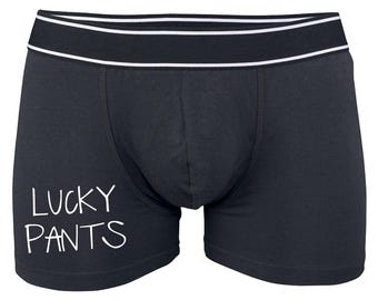 Boxer Lucky Pants neri, boxer corti, Natale, compleanno, marito, fidanzato, figlio