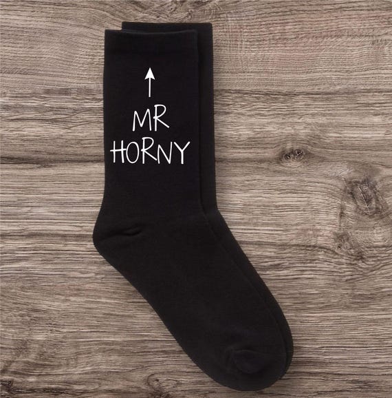Chaussettes Mr Horny pour hommes en coton noir fantaisie, cadeau