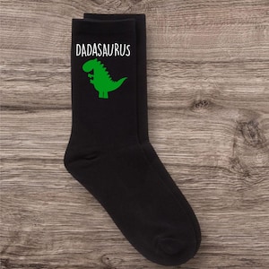 Mens Dadasaurus Socks Dinosaur Dad Gift Funny Fathers Day Sock for Men Unique Gift Idea