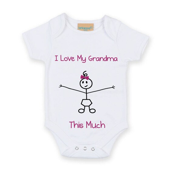 Girls I Love My Grandma New Personalised Baby T-shirt Tees Clothing for Boys 