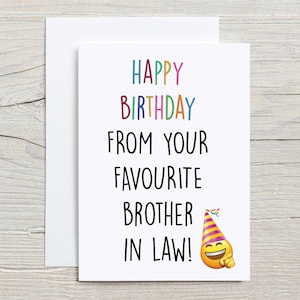 Carte Joyeux anniversaire de la part de votre beau-frère préféré Carte de voeux d'anniversaire