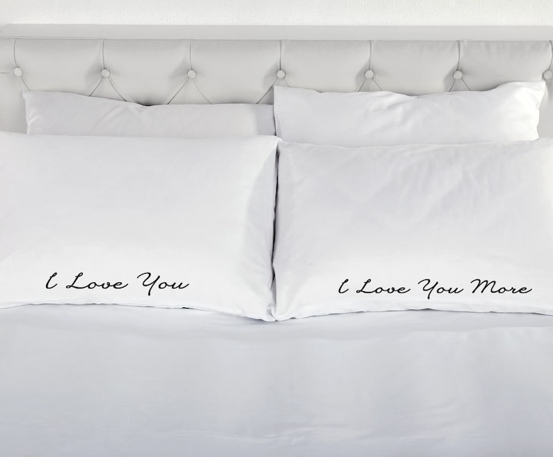 I Love You More Pillowcases Cotton Printed Pillow Case Wedding Etsy