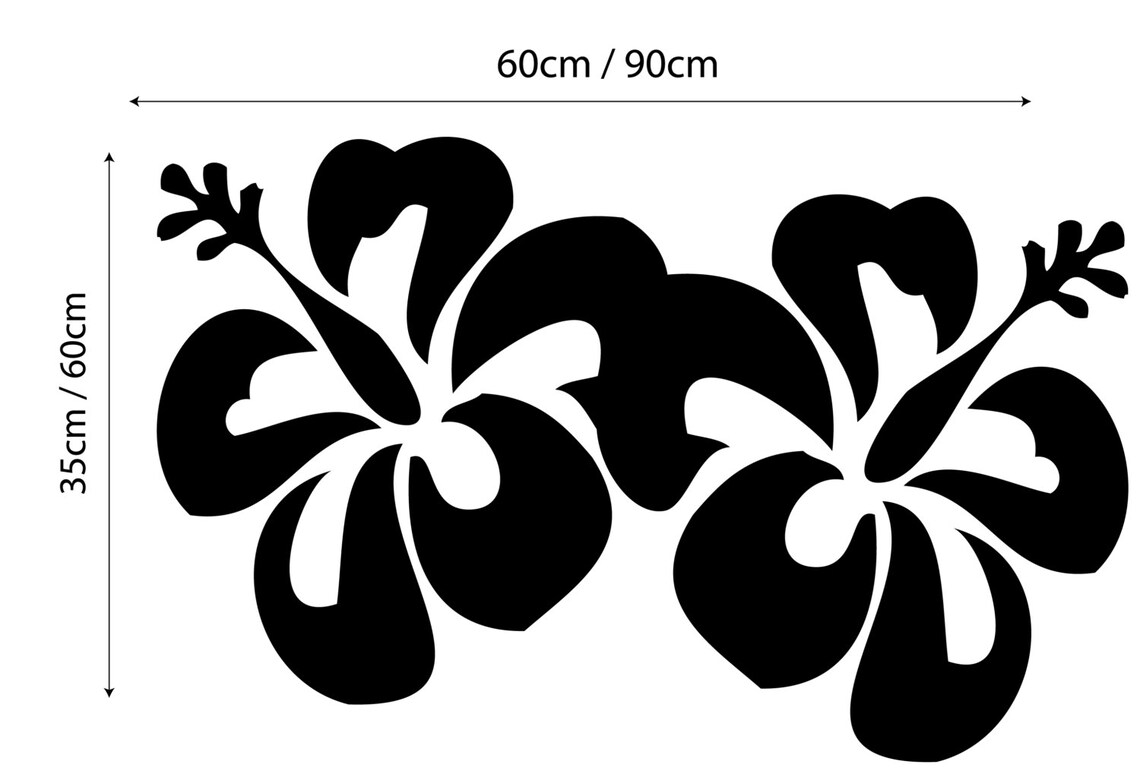 Hibisco flor etiqueta Living comedor baño dormitorio Salon | Etsy