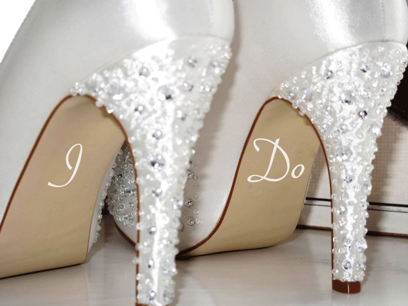 Something Blue I Do Rhinestone Stickers for Bridal Shoes Designed for Wedding Bride Shoes