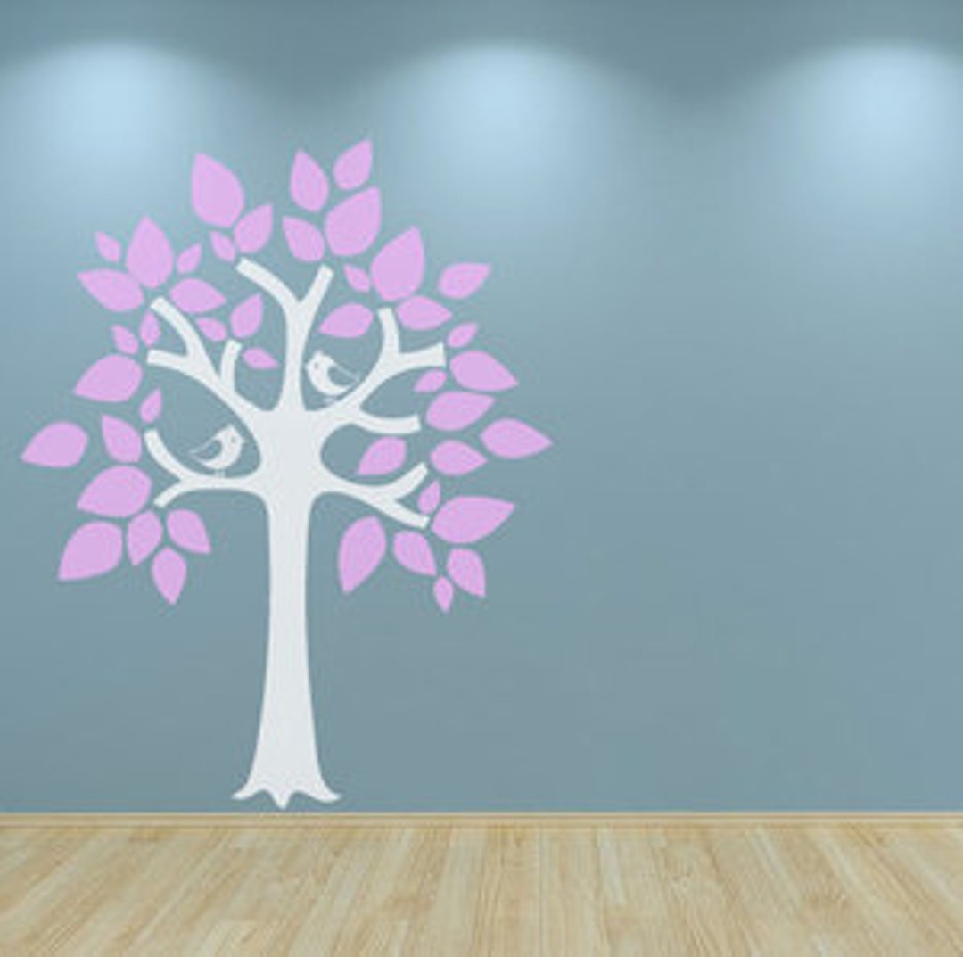 Nursery Tree Wall Decal Sticker Decorative Tree With Leaves Etsy