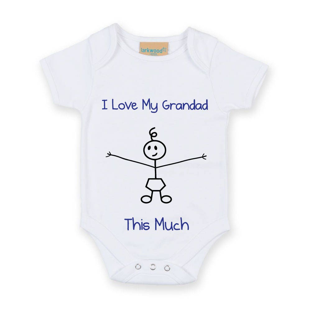 Baby Grow I Love My Grandad This Much Boys Baby Toddler Kids Vest 0 3 Months to 12 18 Months Etsy