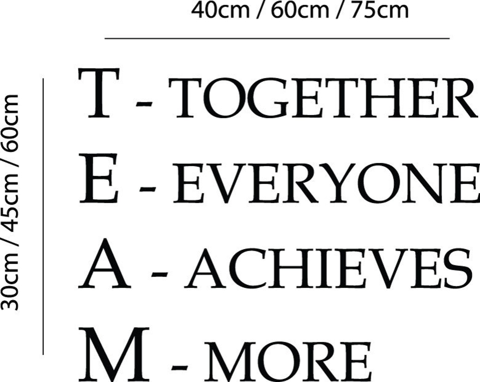 Wall Decal Team Motivational Quote Wall Sticker Inspirational Etsy