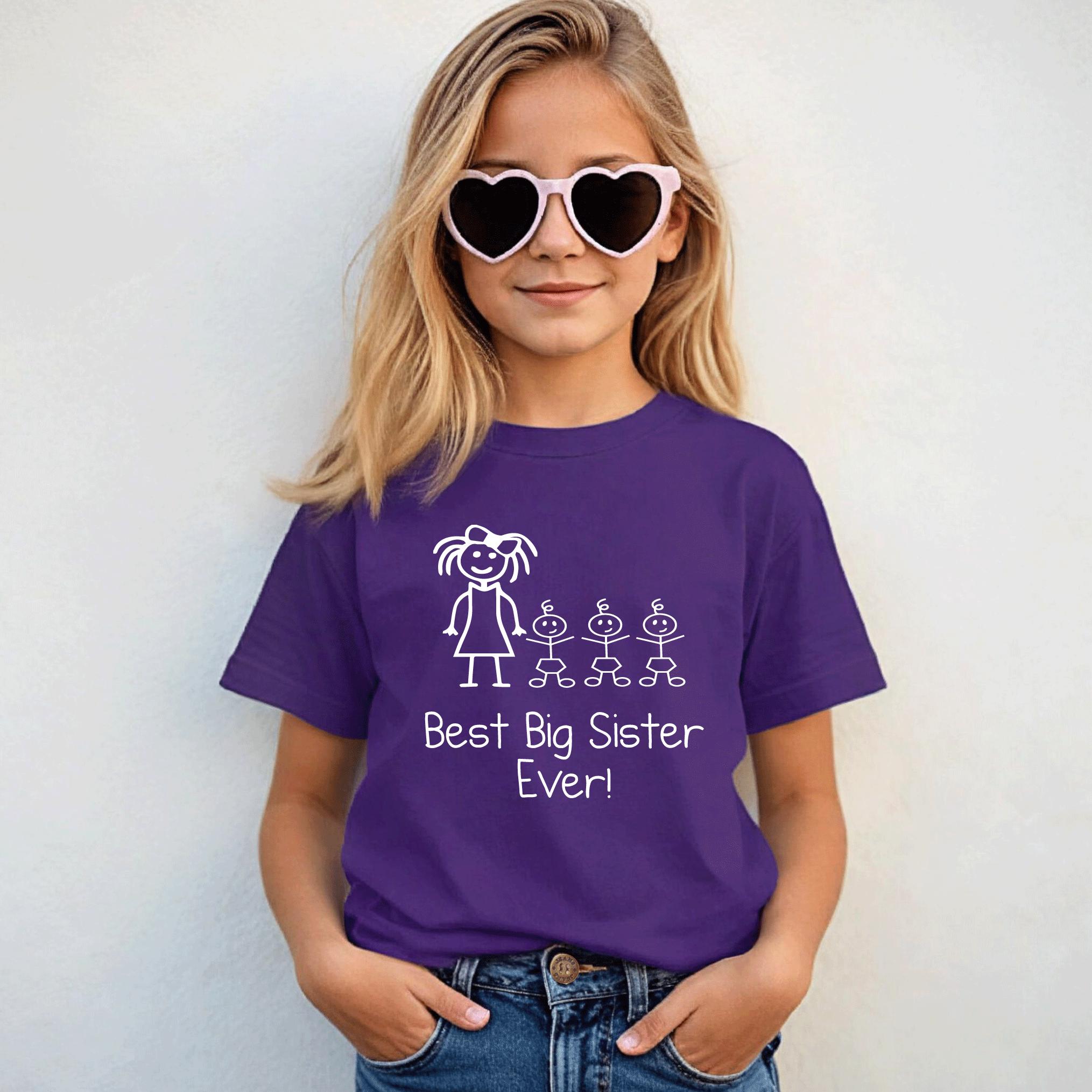 TRIPLETS Tshirt 'best Big Sister Ever' T Shirt - Etsy