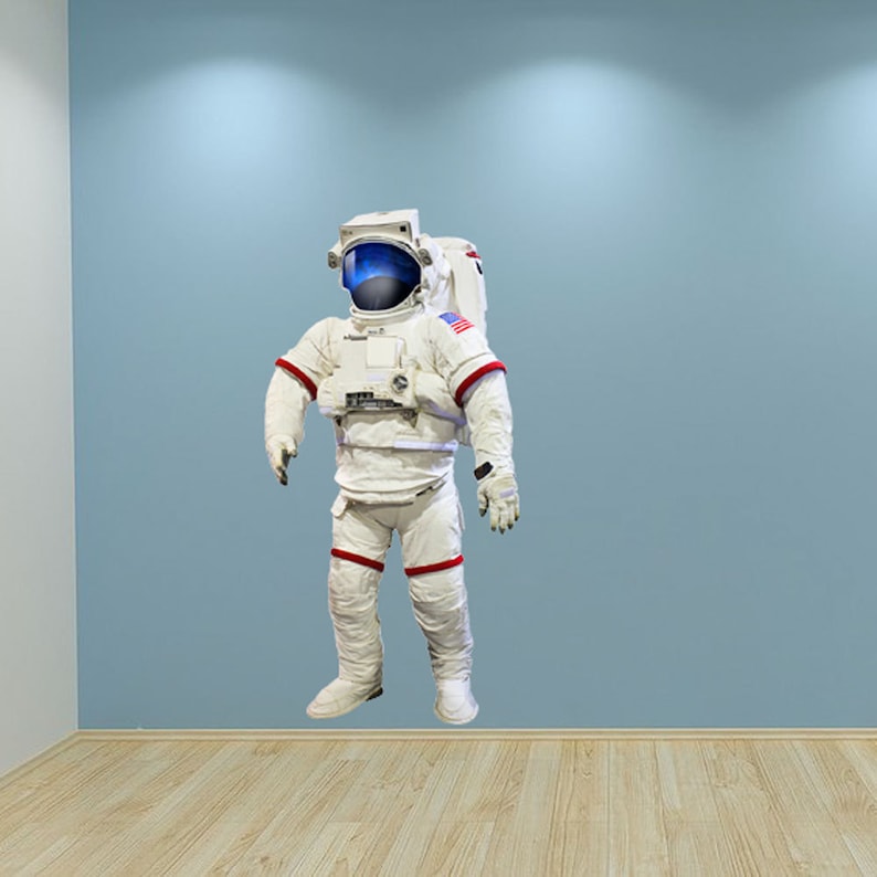 Nasa Astronaut Wall Decal Full Colour Spaceman Wall Sticker Etsy