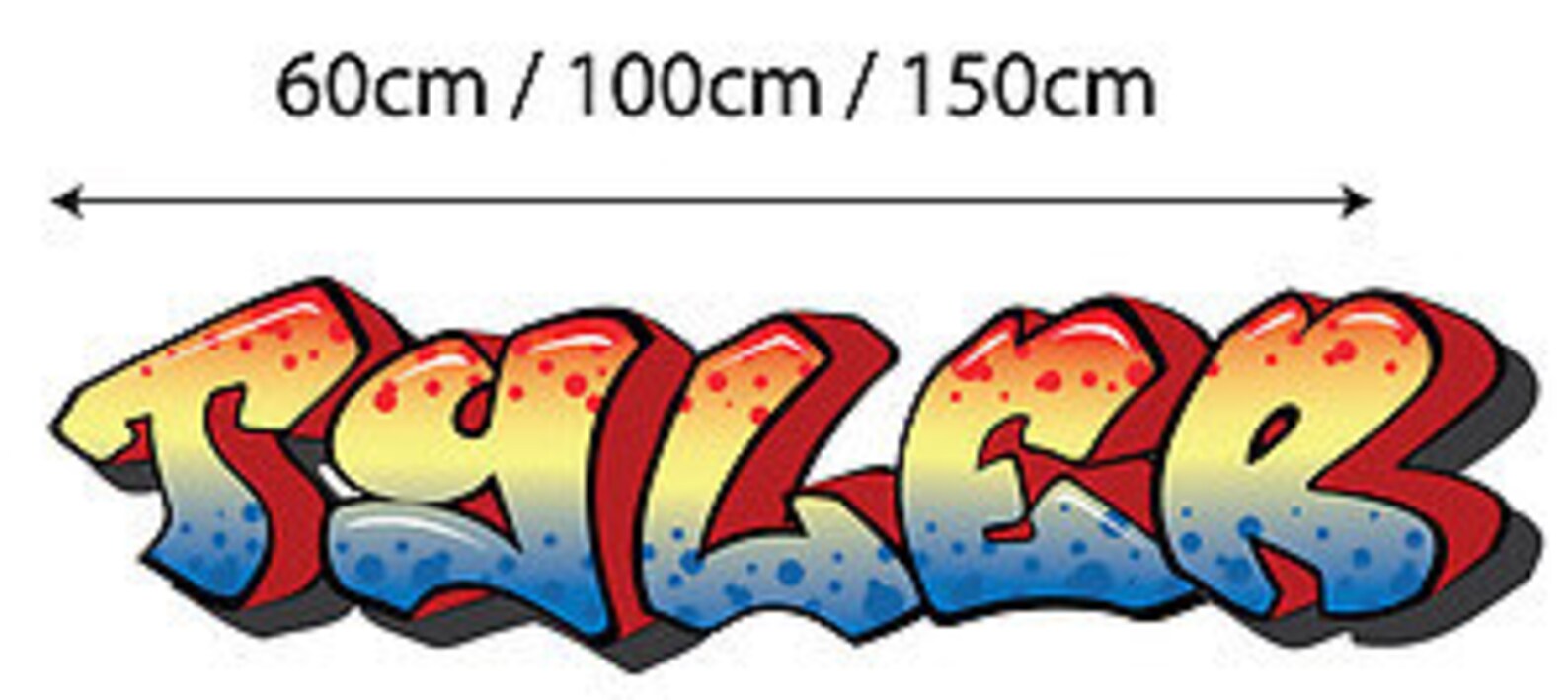 Personalised Graffiti Name Decal Full Colour Kids Wall Sticker Etsy