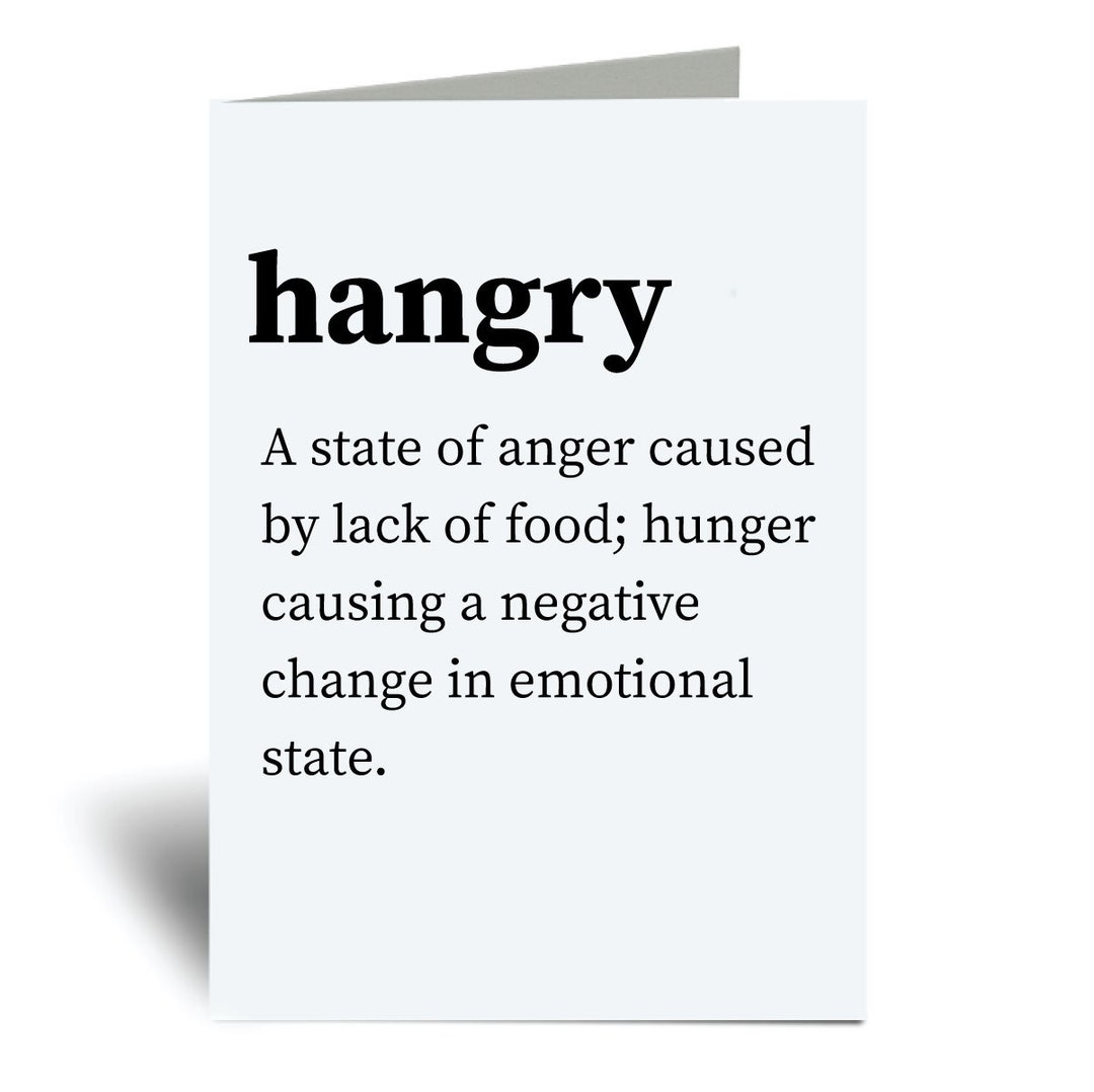 Hangry Card Urban Dictionary Definition Greeting Birthday Card Etsy