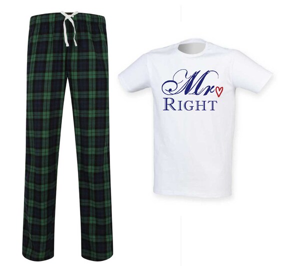 Pigiama lungo da uomo in tartan Mr Right Italia