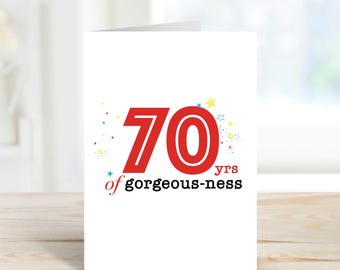 Wenskaart 70 jaar schoonheid 70e verjaardag