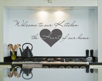 Kitchen Wall Decal Welcome to our Kitchen The Heart of the Home Wall Sticker