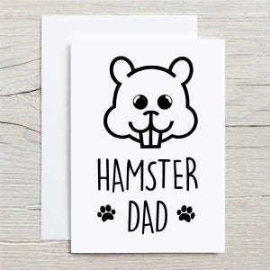 Carte de voeux pour papa hamster, carte d'anniversaire pour animal de compagnie, fête des pères, note de hamster mignon