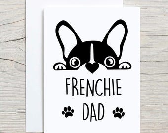 Frenchie Dad Dog Card Greeting French Bulldog Pet Card Birthday Fathers Day