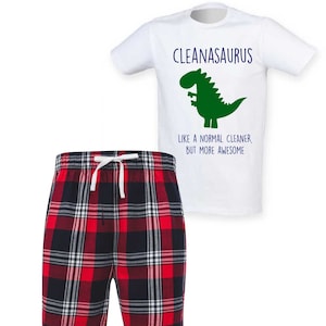 Cleanasaurus Tartan Pajamas, Like A Normal Cleaner But More Awesome