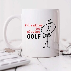 Golfmugg - HERR Jag skulle hellre spela golf - Keramisk present till pappa och pojkvän