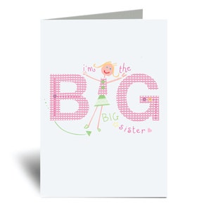 I'm The Big Sister Card Greeting Birthday Card Pregnancy