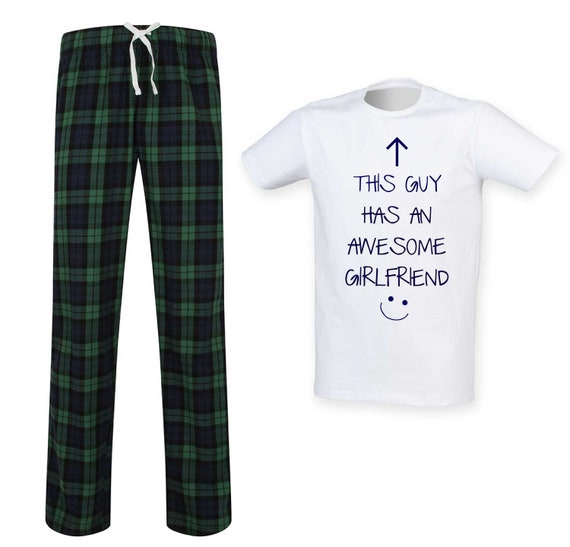 Boyfriend Tartan Pajamas This Guy Has An Awesome Girlfriend PJ s Pyjamas Valentines Day Tartan