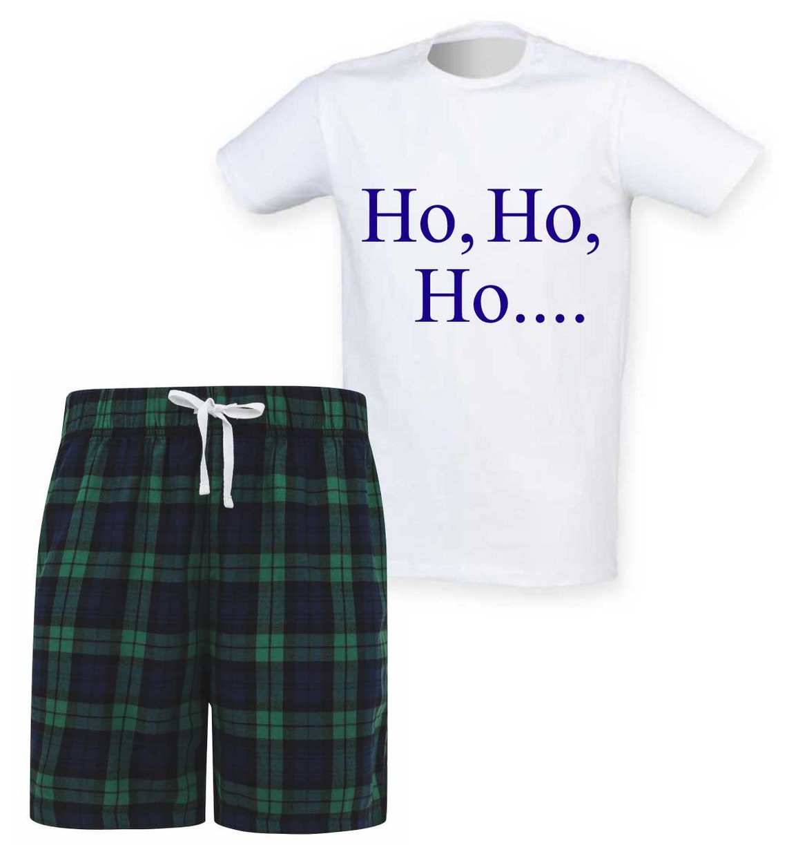 Christmas Pyjamas Ho Ho Ho Mens Pj's Shorts Pajamas Lounge Etsy